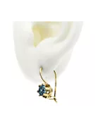 Вінтаж Сережки Аквамарин 14K Жовте золото vec019y